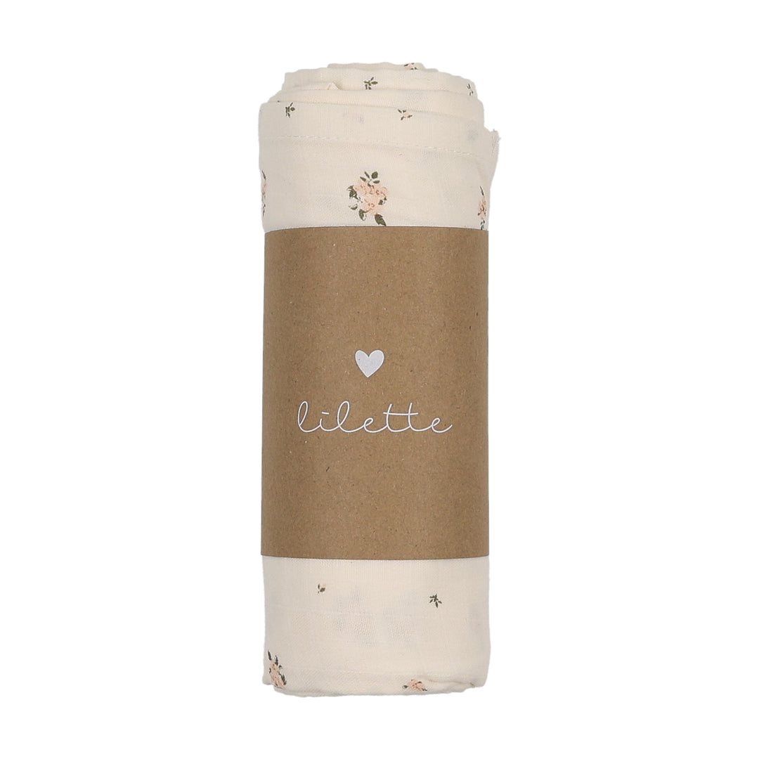 swaddle floral print - cream/pink