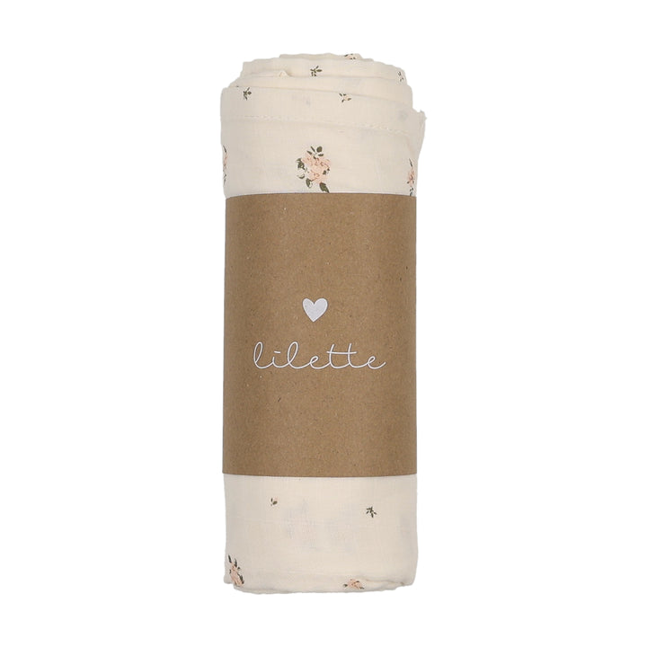 swaddle floral print - cream/pink