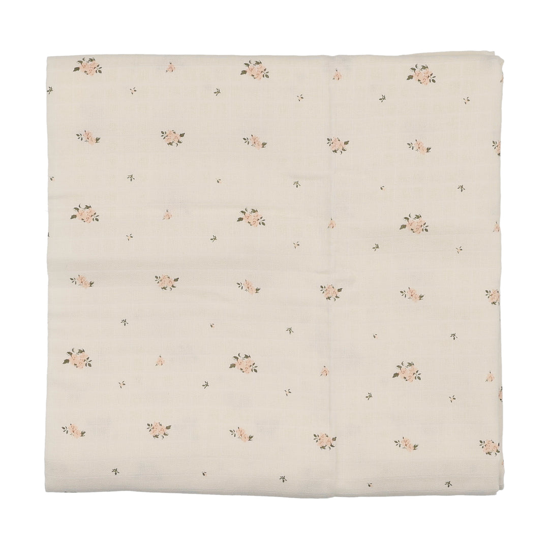 swaddle floral print - cream/pink