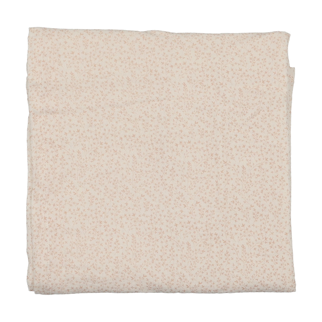 swaddle leaf trail muslin - cream/pink