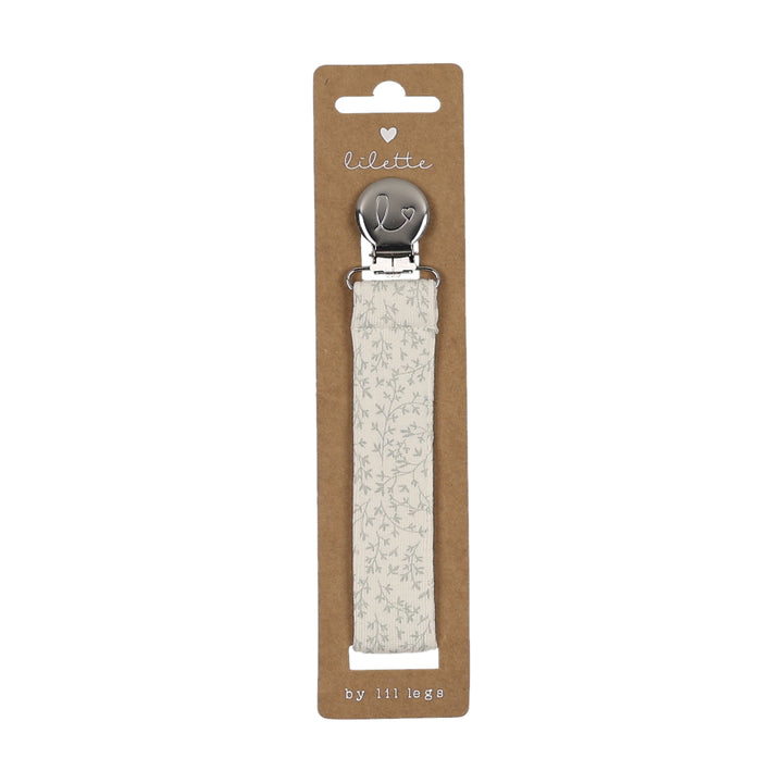 pacifier clip printed - cream/blue