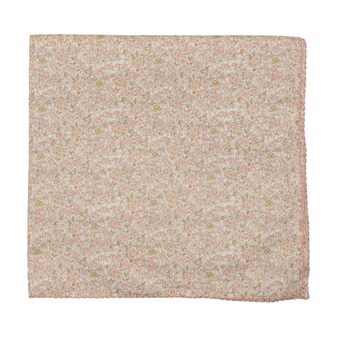 swaddle liberty print muslin - cream/pink