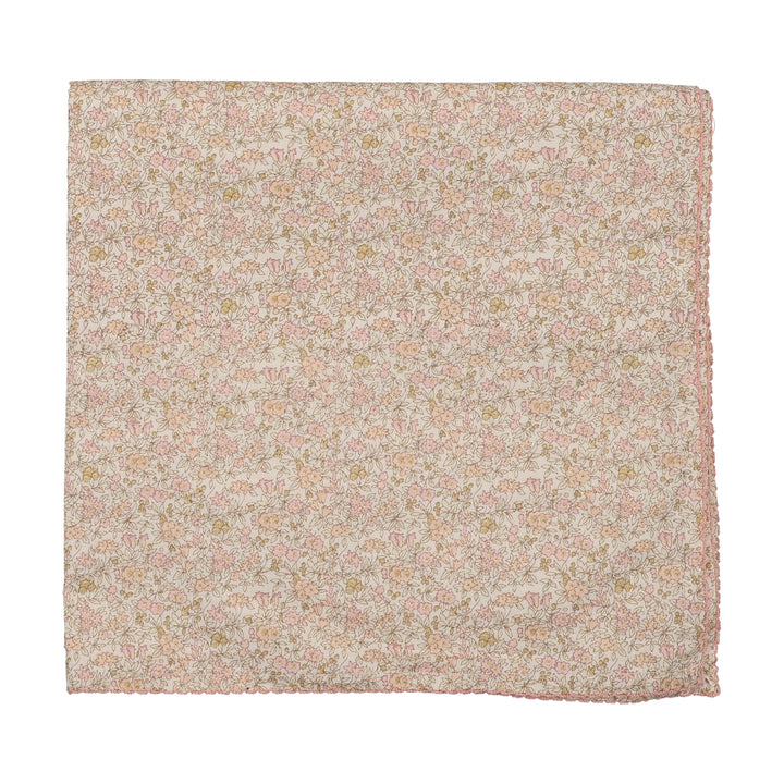 swaddle liberty print muslin - cream/pink