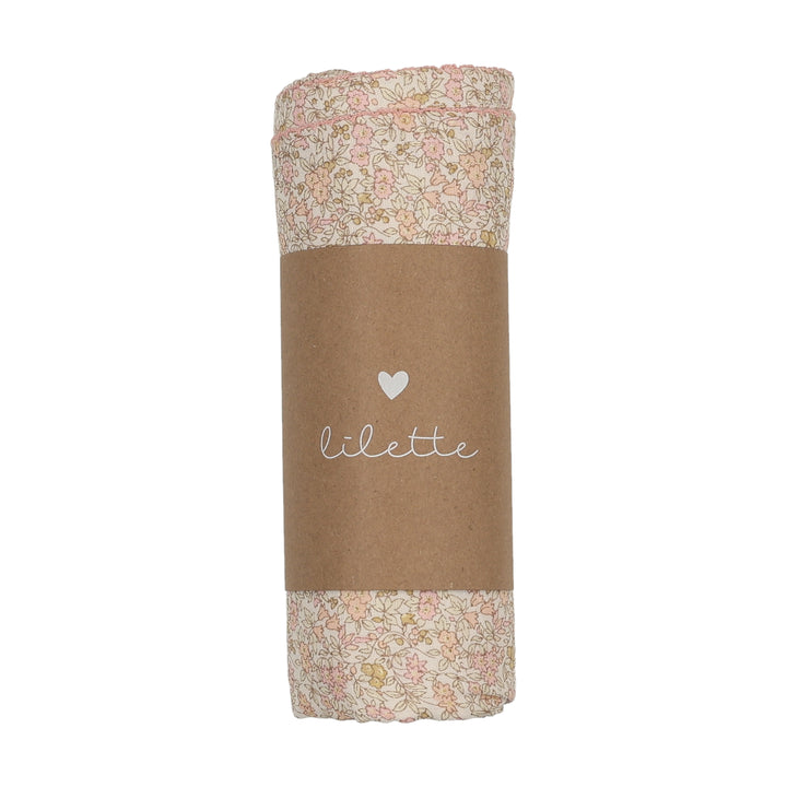 swaddle liberty print muslin - cream/pink