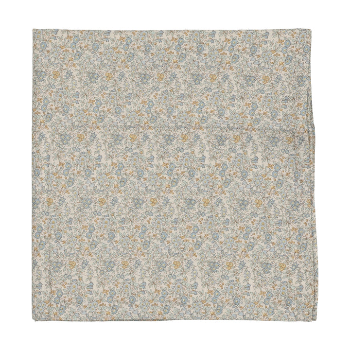 swaddle liberty print muslin - cream/blue