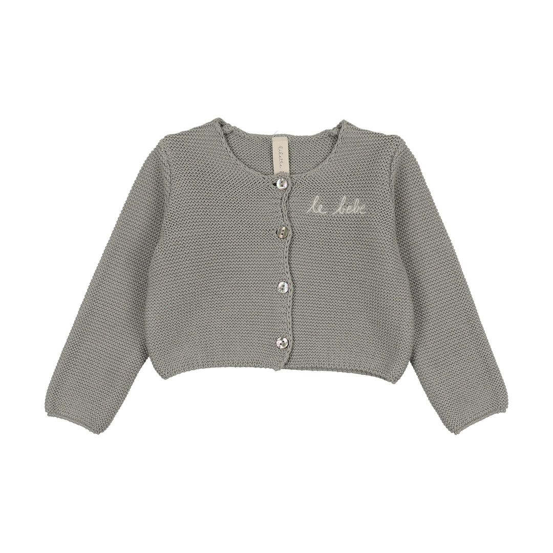 top l/s le bebe knit cardigan - light blue