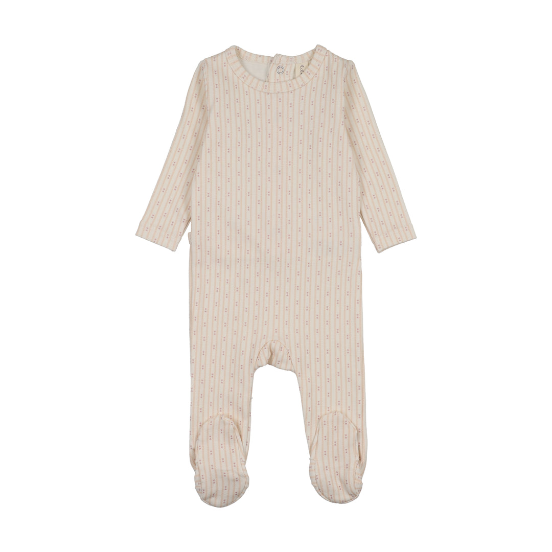 footie gem striped - cream/pink