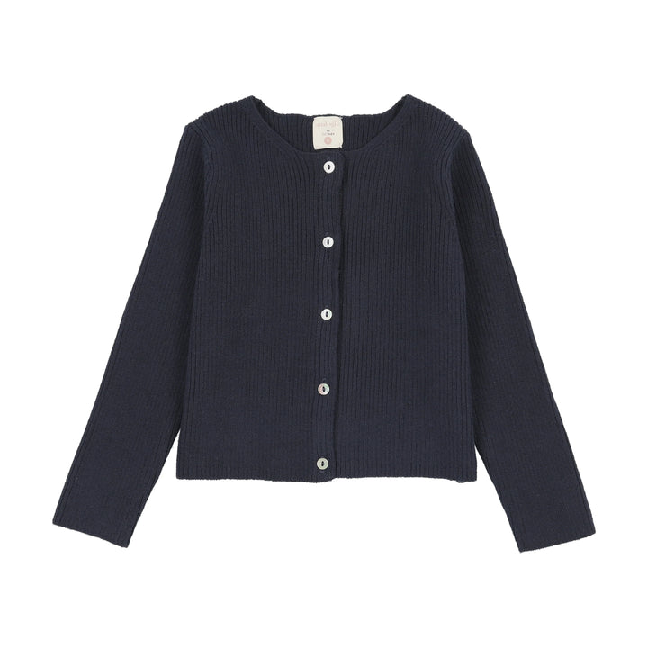 cardigan ribbed - navy