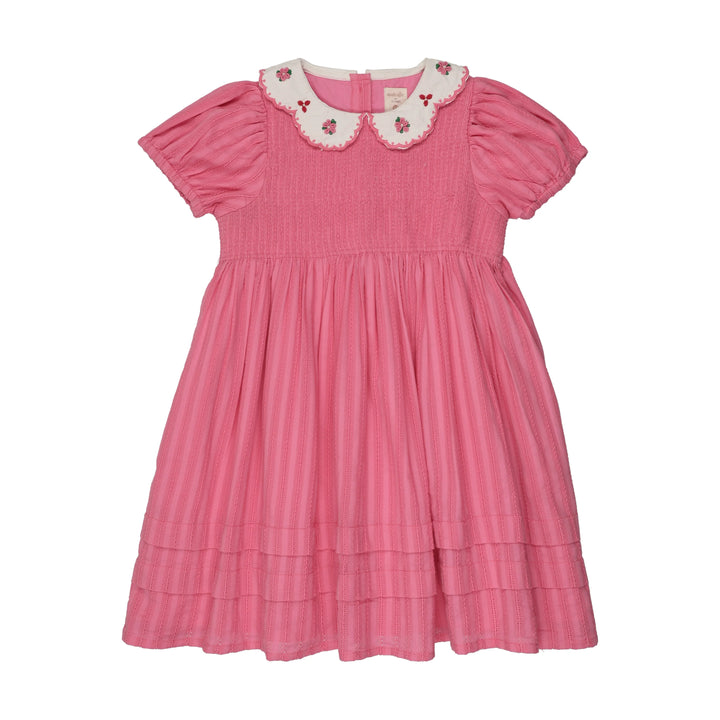 dress s/s downtown with scalloped collar - fresh pink