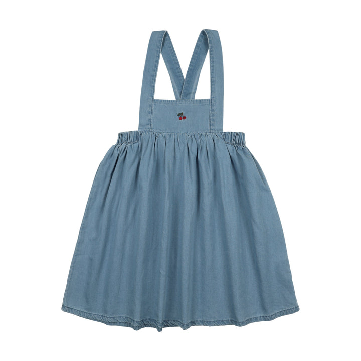 dress denim capsule crossback jumper with cherry - blue tencel