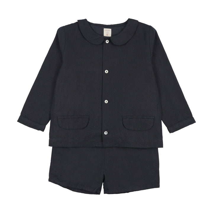 suit linen and shorts - navy