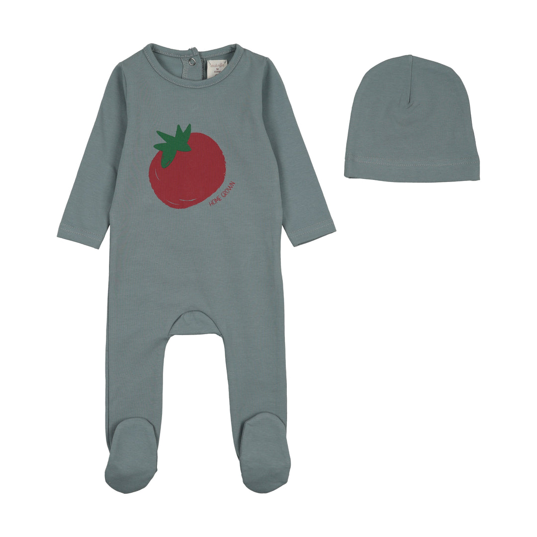 footie tomato with hat - blue
