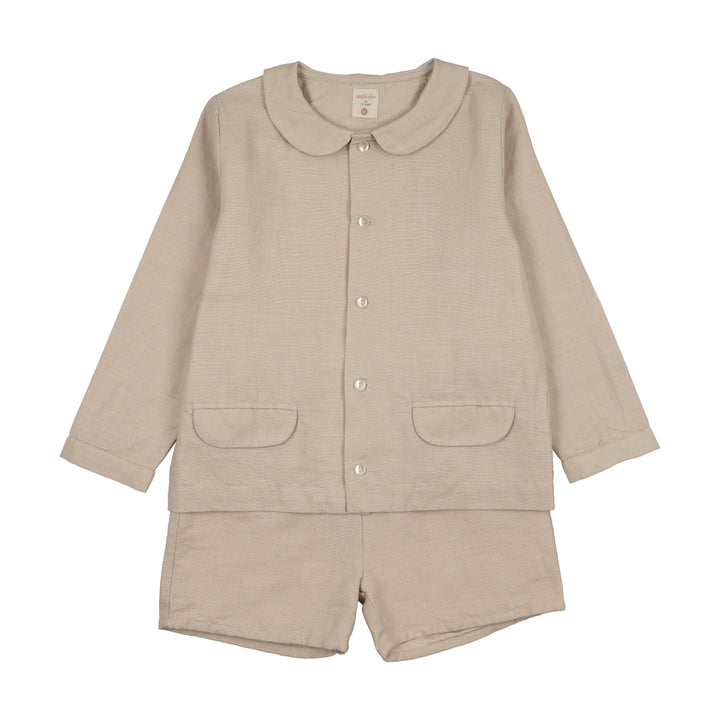 suit linen and shorts - camel