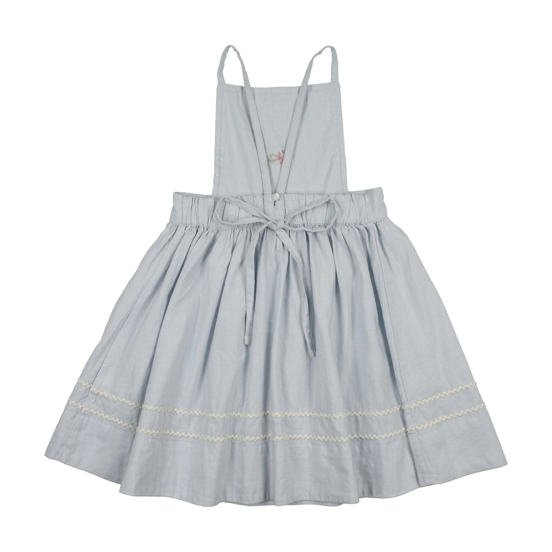 dress embroidered linen jumper - clear blue
