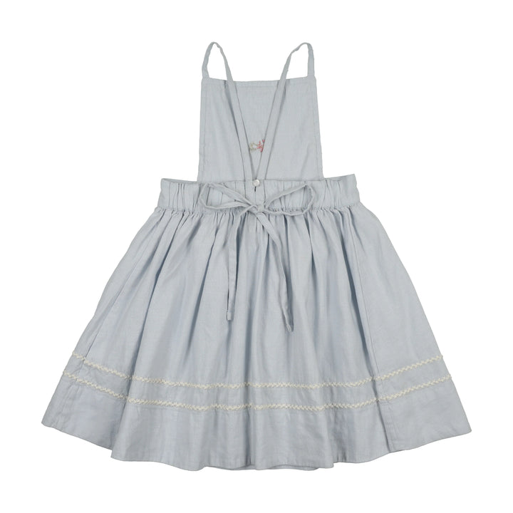 dress embroidered linen jumper - clear blue