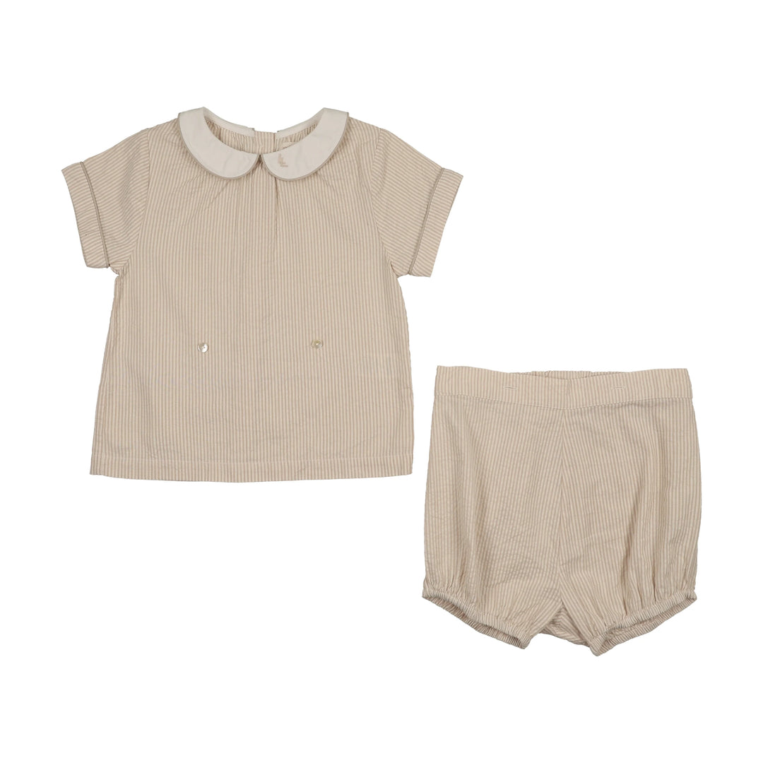 set outfit mountain meadow shirt and attachable shorts - camel