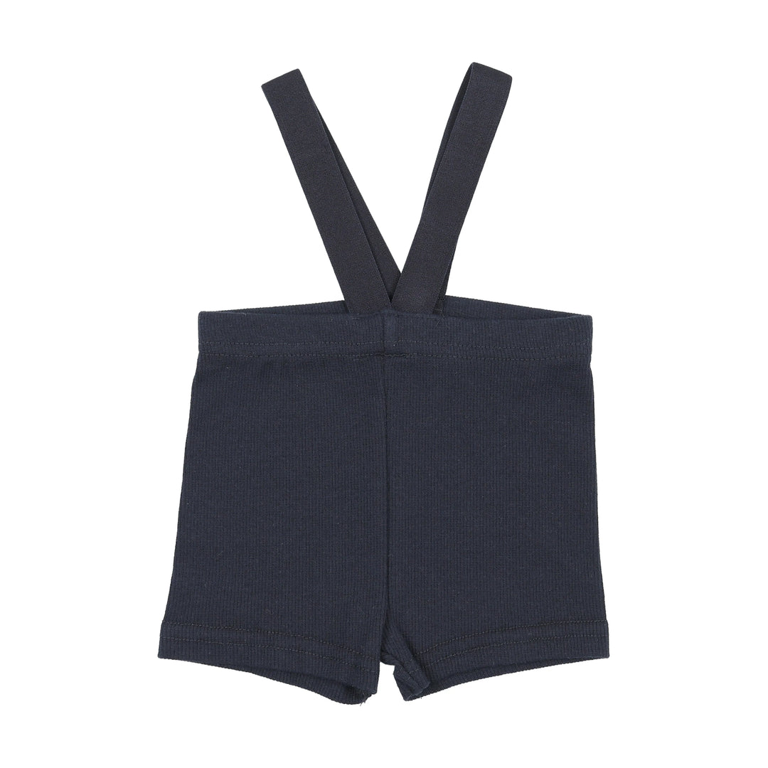 shorts ribbed suspender - navy