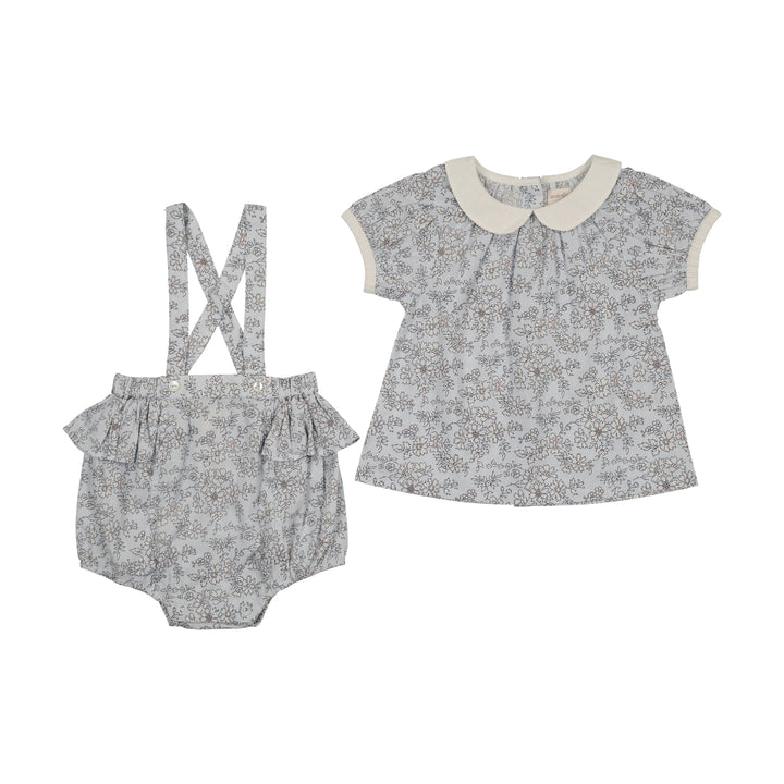 set outfit mountain meadow shirt s/s and suspender bloomer - clear blue