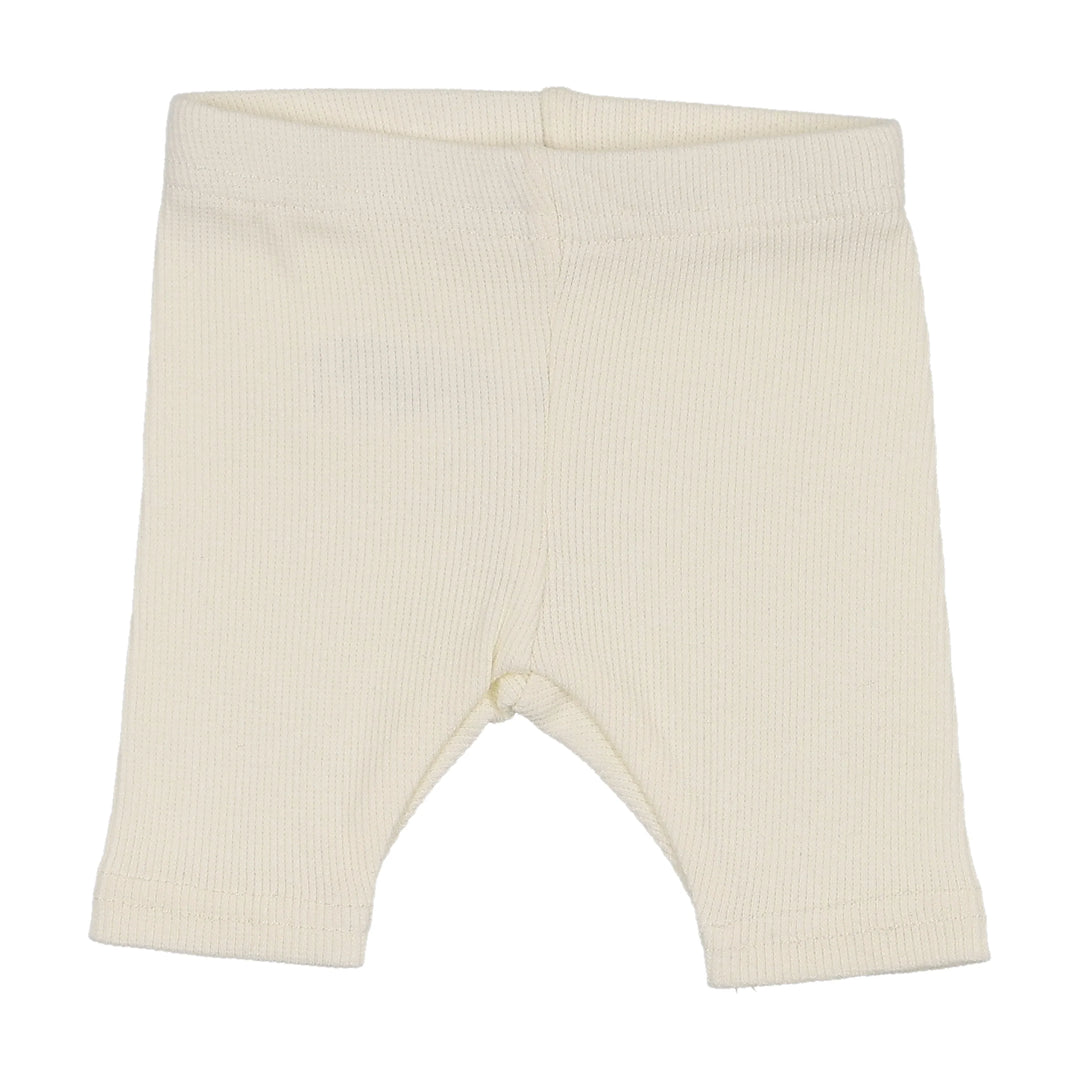 leggings short ribbed - cream