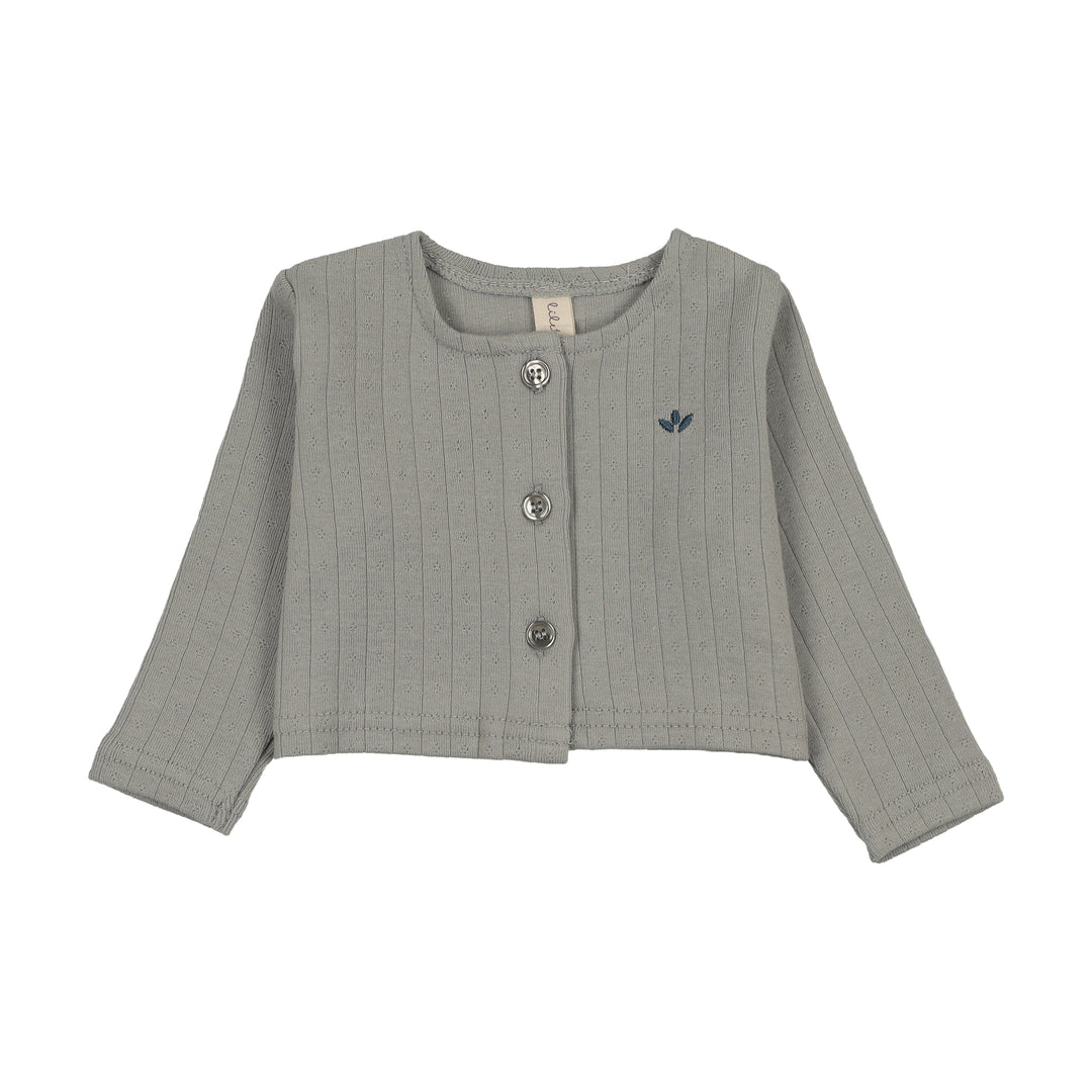 top l/s floret knit cardigan - light blue