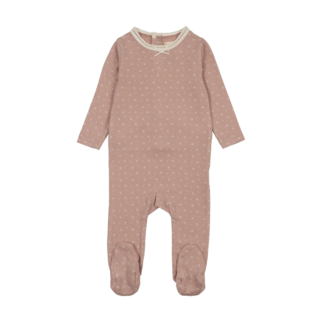 footie tiny twig - pink print