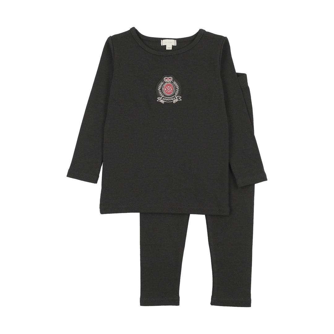 pajamas classic top and pants - black