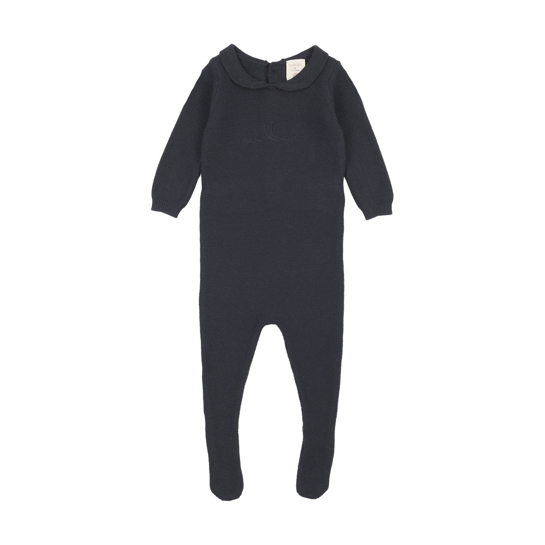 footie knit embroidered logo - navy