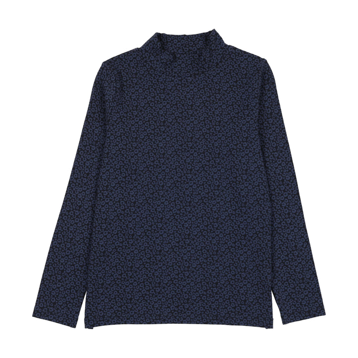 tee l/s sweet campaign printed mockneck - navy print