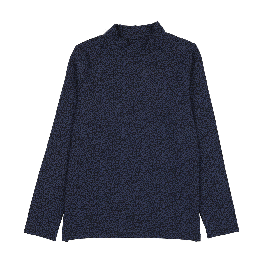 tee l/s printed mockneck - black print
