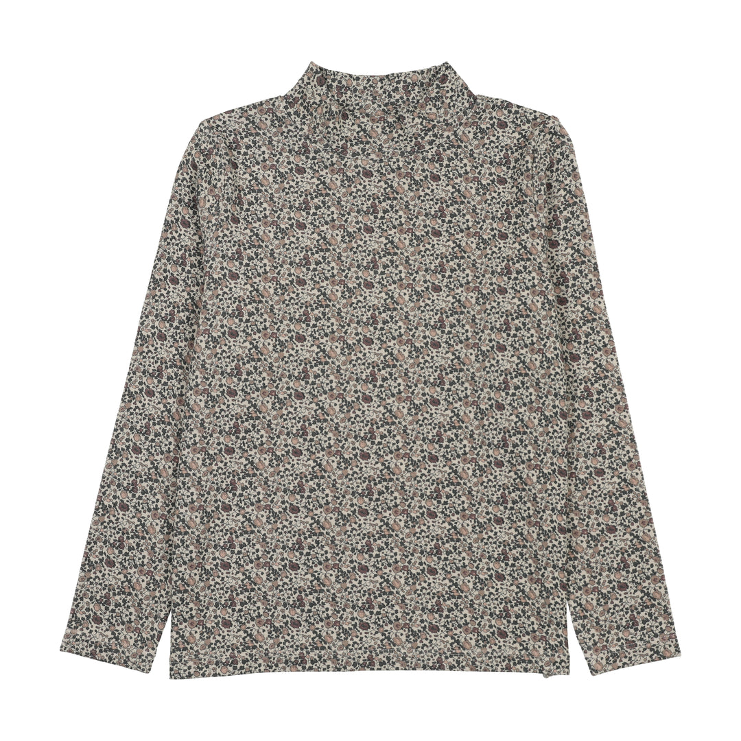 tee l/s printed mockneck - vintage purple print