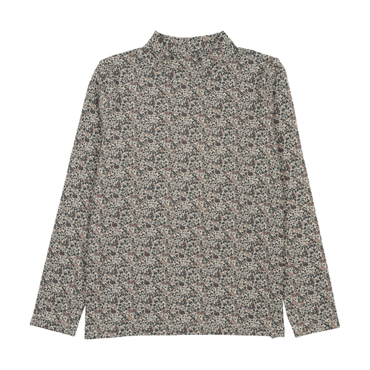 tee l/s printed mockneck - vintage purple print