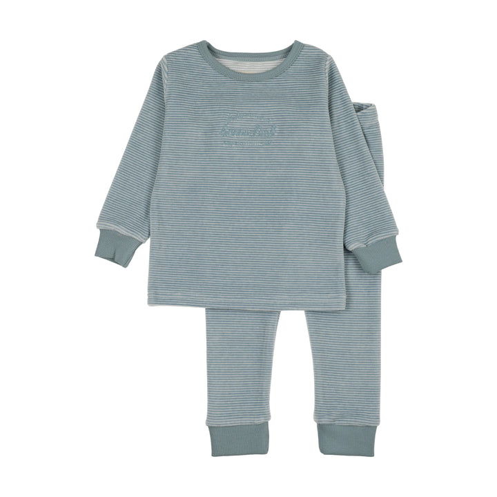 pajamas velour - blue stripe