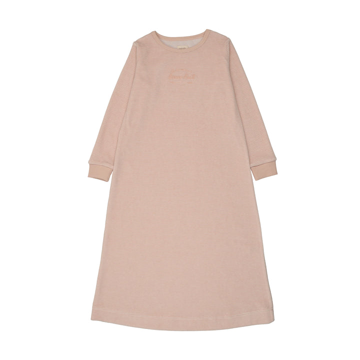 nightgown velour - pink stripe