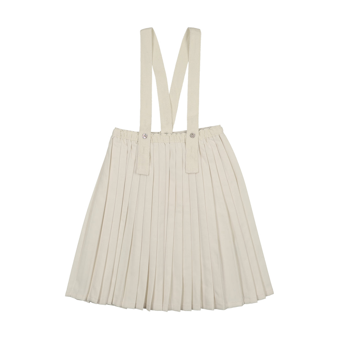 skirt knife pleated suspender - cream