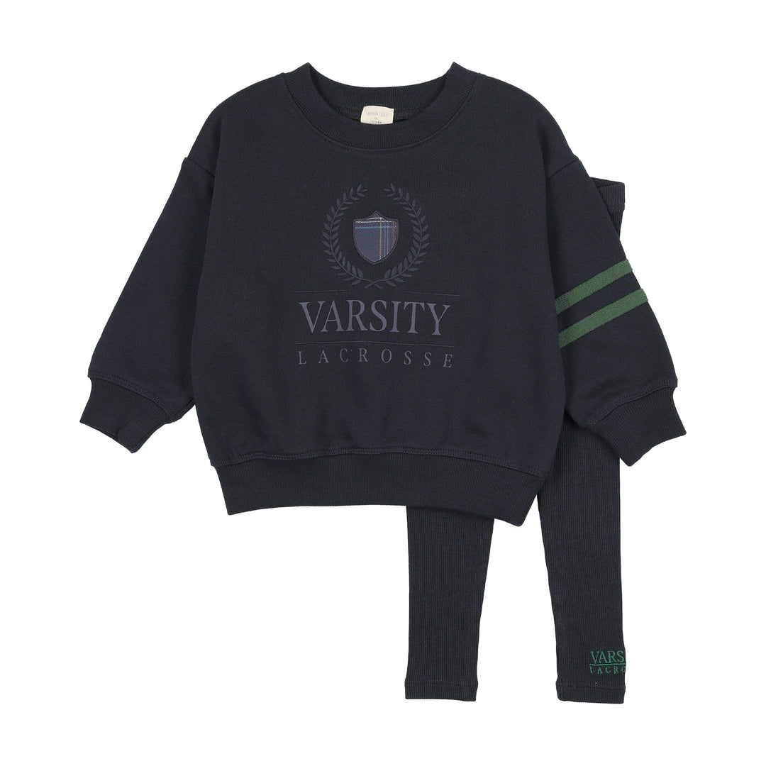 set outfit fan club sweatshirt and leggings - navy