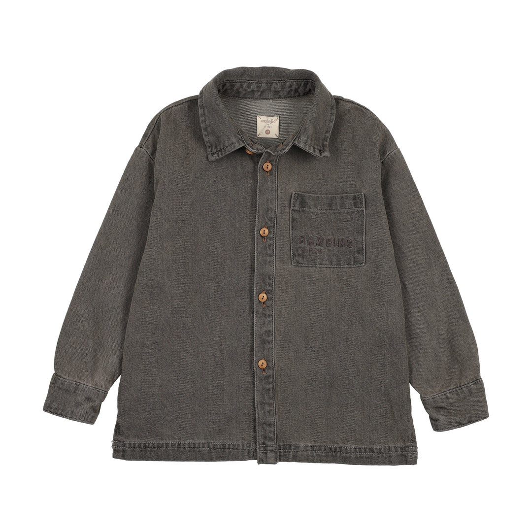 shirt l/s denim day - gray wash
