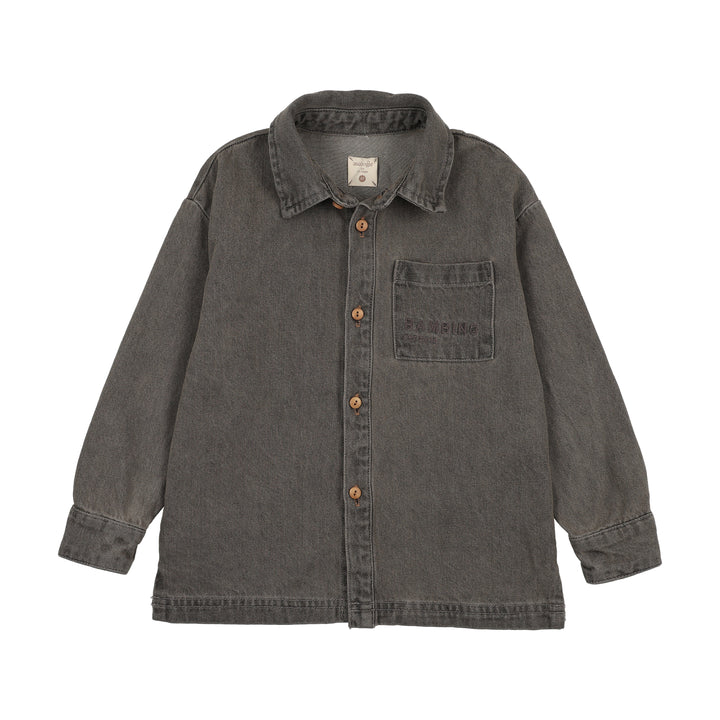 shirt l/s denim day - gray wash