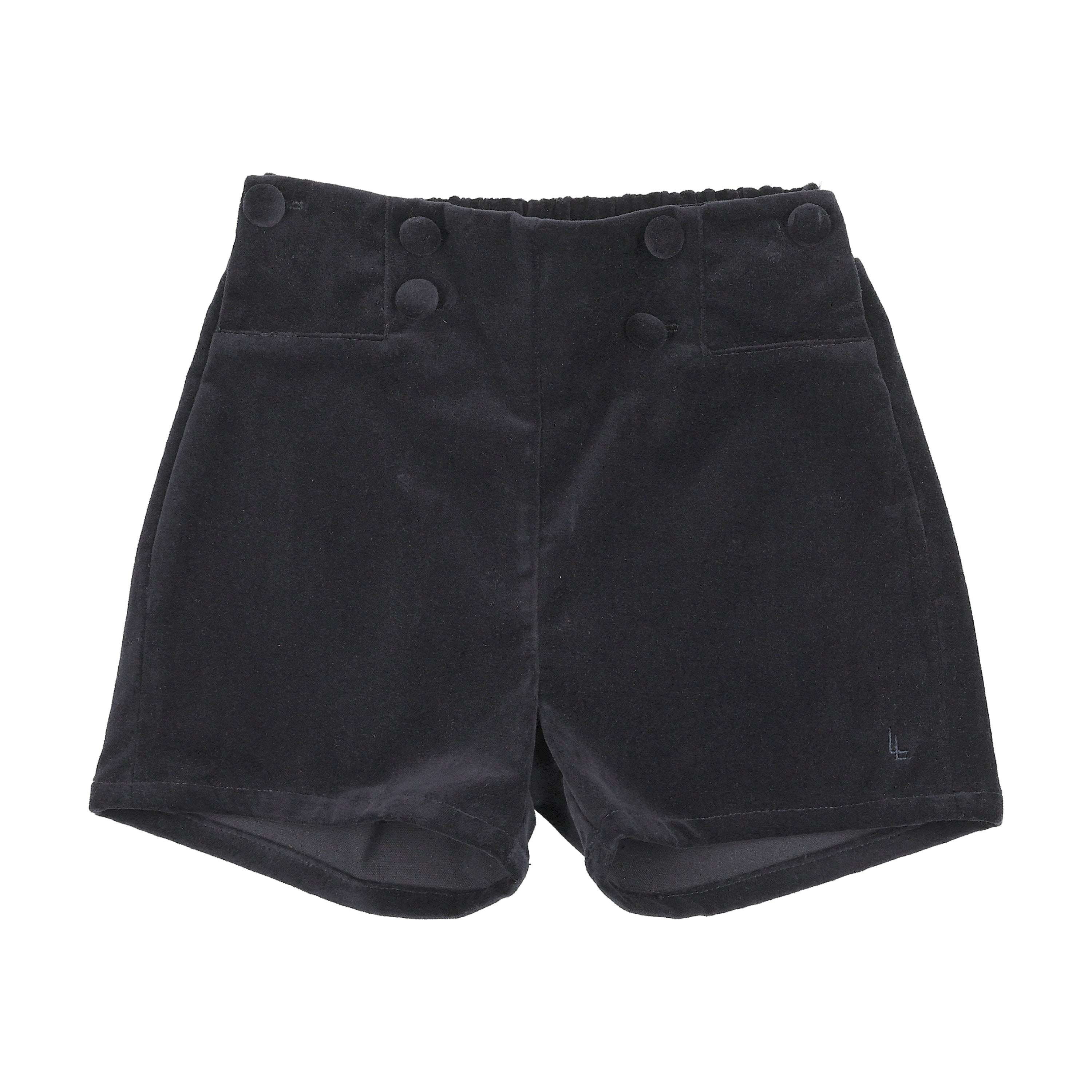shorts velvet button - black – Lily and Todd