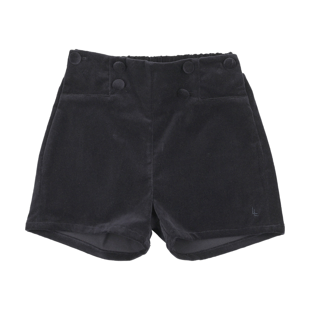 shorts velvet button - black – Lily and Todd