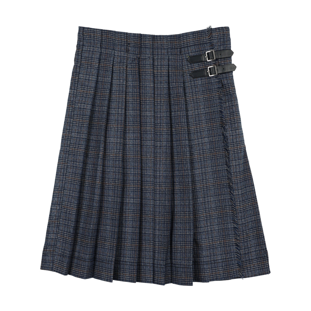 skirt plaid pleated buckles - antique plaid