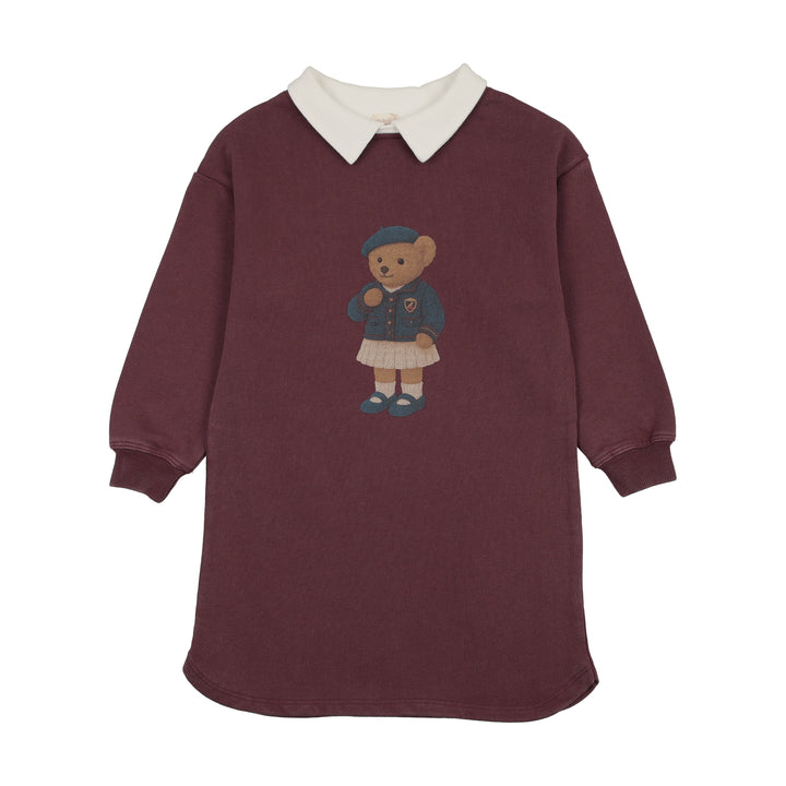 dress doll sweatshirt with collar - washed burgundy