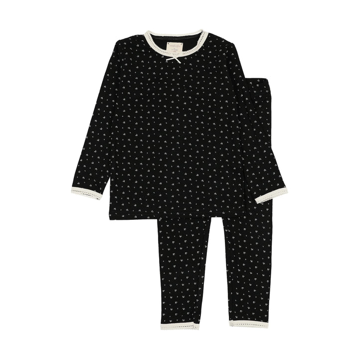 pajamas tiny twig top and pants - black print