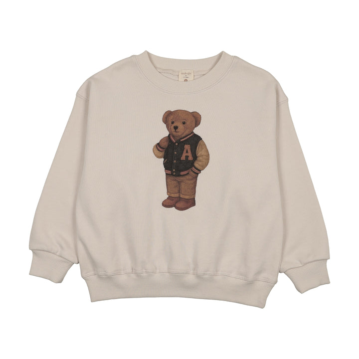 top l/s bear sweatshirt - ivory/print