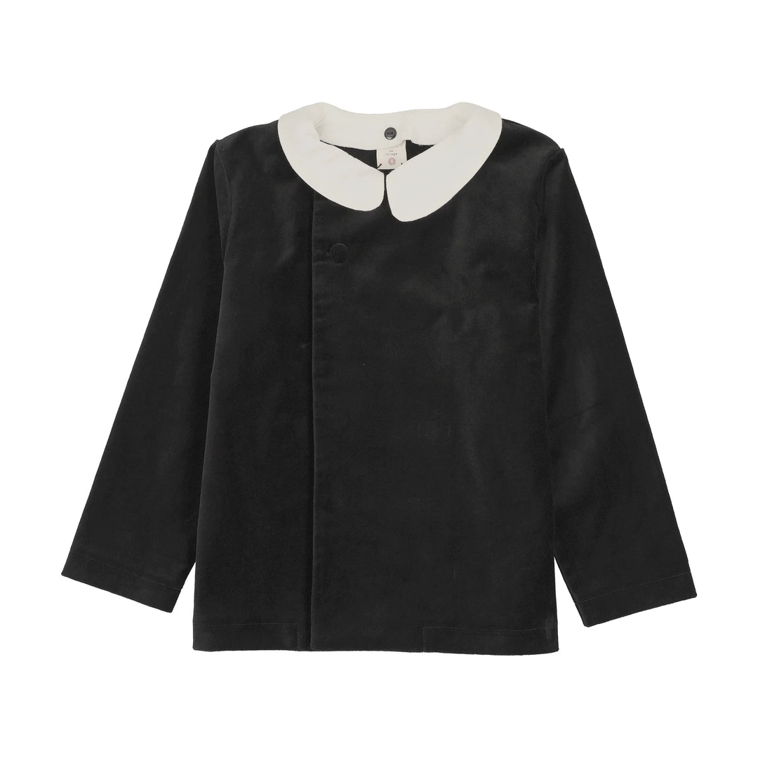 blazer velvet with collar - black