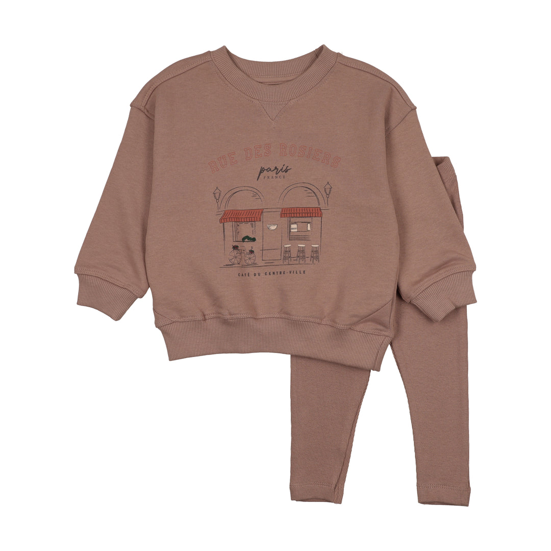 set outfit cafe sweatshirt - dried rose