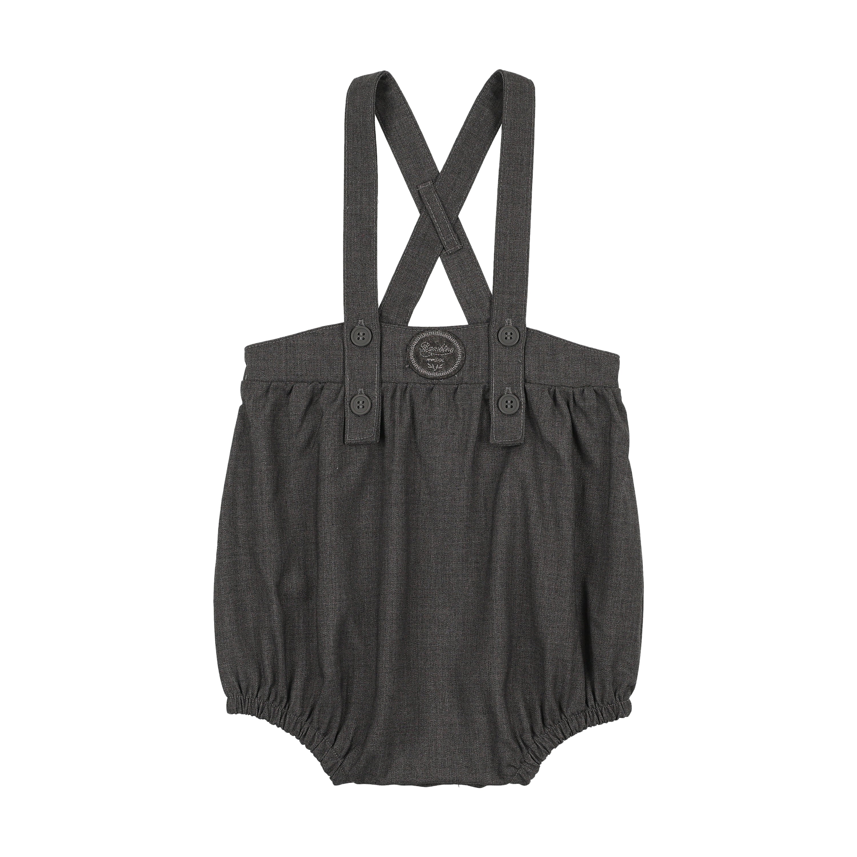 one piece plaid edition bubble romper - mid gray – Lily and Todd