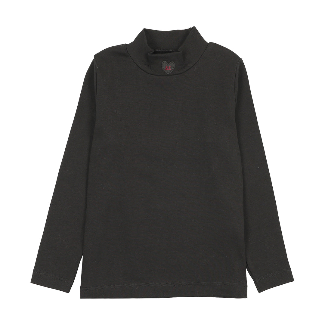 tee l/s rugged threads mockneck - black denim