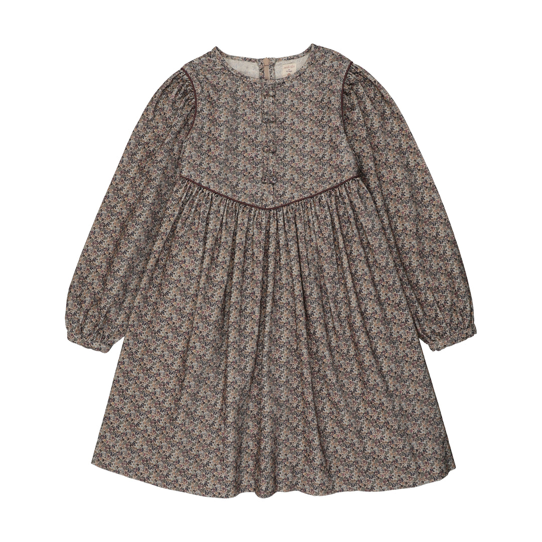 dress home garden printed double button with velvet trim - oxford tan print
