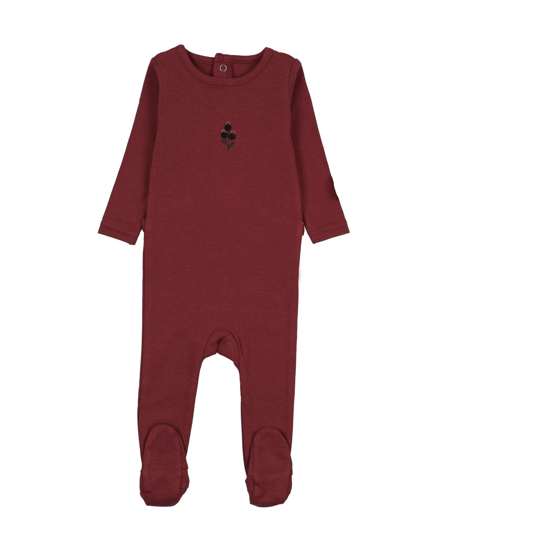 set footie embroidered sweat campaign - vintage red