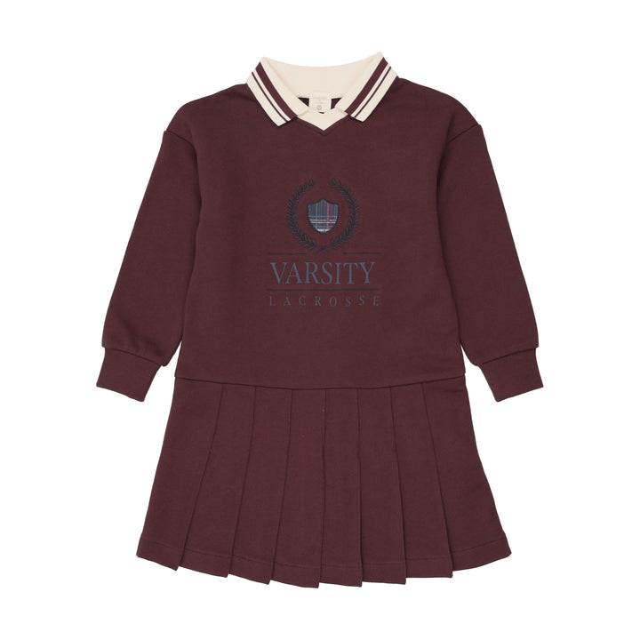 dress fan club sweat pleated with collar - plum